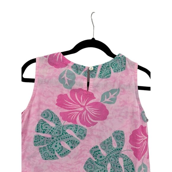 Palm Court Dress Womens M Tropical Floral Beach Vacation Cruise Resort‎ Coastal - Picture 6 of 7